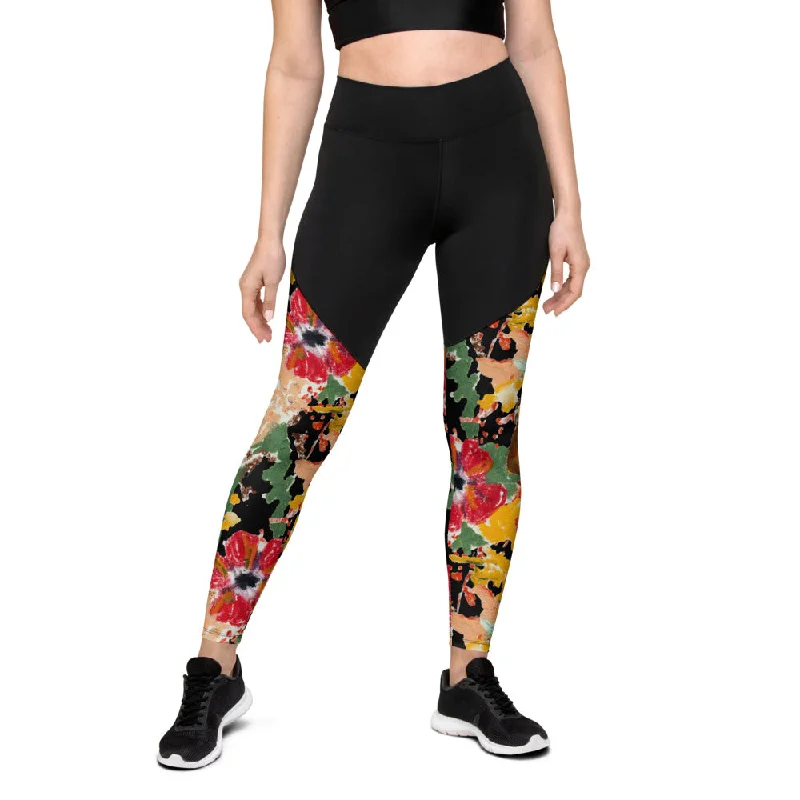 Black Hawaiian Sports Leggings